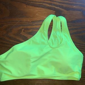Neon Green One Shoulder Bikini Top